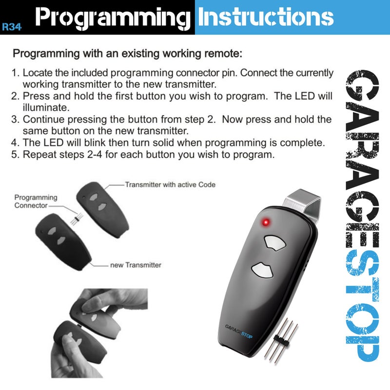 GARAGE STOP 1 for Marantec Harrison Martin M3-2312 315 MHz 2-Button Garage Door Opener Remote Replacement Program Pin, Compatible with Marantec Garage Door Keypad - Image 3